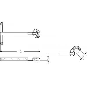 Телескопический крановый ключ с захватом для гаек SW 20-48мм, SUPER-EGO, 117480000