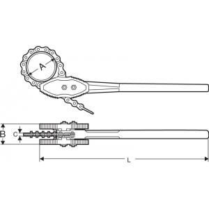 Цепной трубный ключ HEAVY DUTY 8", SUPER-EGO, 103340000