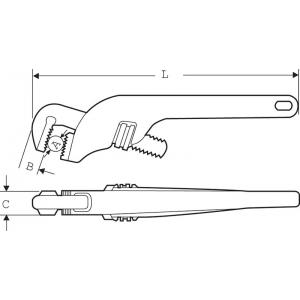 Газовый ключ OFFSET PATTERN HEAVY DUTY "10", SUPER-EGO, 112100000