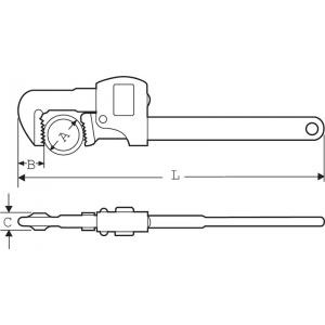 Газовый ключ STILLSON ECO "8", SUPER-EGO, 121080000